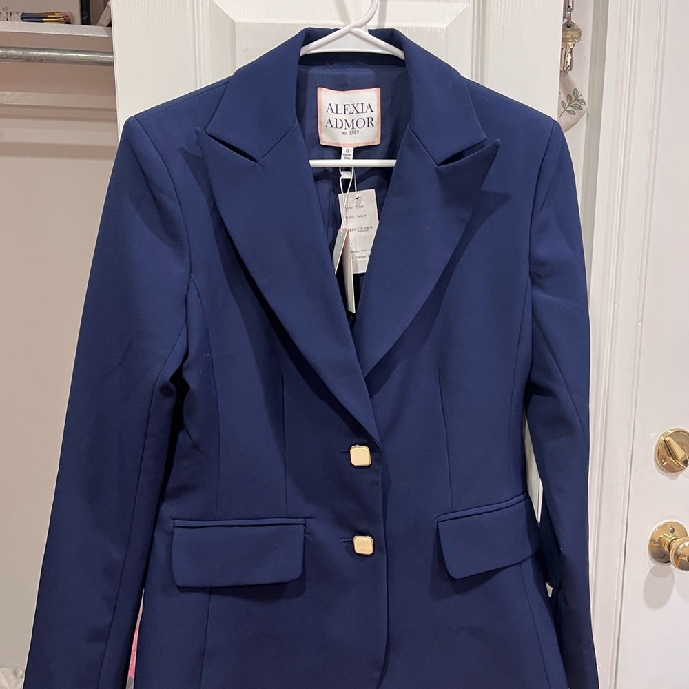 Alexia Admor Navy Blazer with Gold Buttons